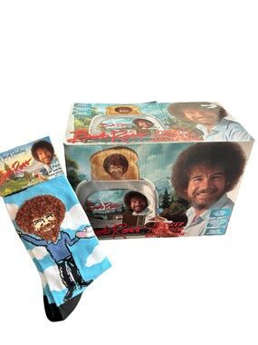 Bob Ross 2-Slice Toaster + Happy Clouds Crew Socks| NIB |Hobby Lobby Exclusive